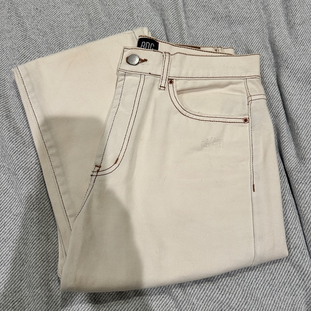 BDG Cream Jeans with Contrast Stitching